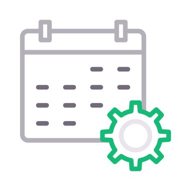 takvim ayar renk ince çizgi vektör simgesi 