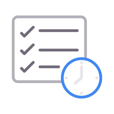 kontrol listesi son tarih renk ince çizgi vektör simgesi 