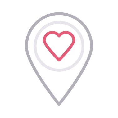 favori gps renk ince çizgi vektör simgesi 