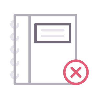 not defteri rengi ince çizgi vektör simgesini silme 