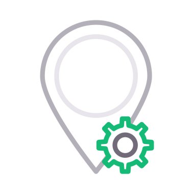 gps ayar renk ince çizgi vektör simgesi 