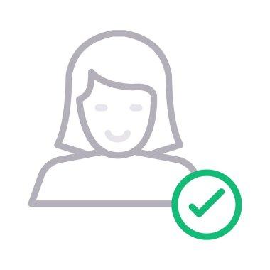 profil rengi ince çizgi vektör simgesini kontrol et 