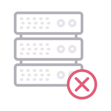 sunucu rengi ince çizgi vektör simgesini iptal etme 