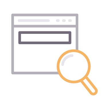 arama tarayıcı renk ince çizgi vektör simgesi 