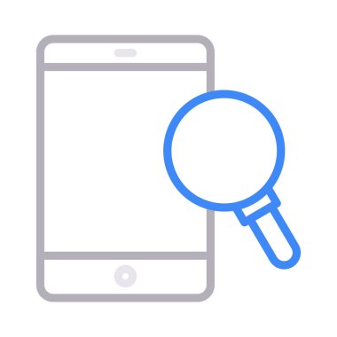 arama mobil renk ince çizgi vektör simgesi 