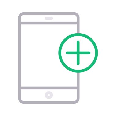 mobil renk ince çizgi vektör simgesi ekleme 