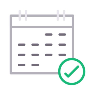 takvim rengi ince çizgi vektör simgesini denetleme 