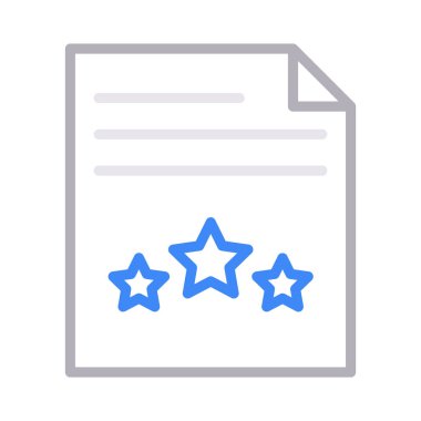 derecelendirme dosyası renk ince çizgi vektör simgesi 