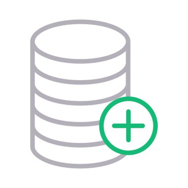 veritabanı renk ince çizgi vektör simgesi ekleme 