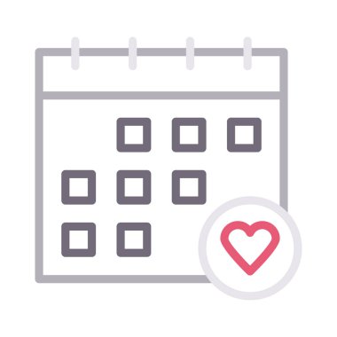 favori takvim rengi ince çizgi vektör simgesi 