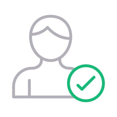 profil rengi ince çizgi vektör simgesini kontrol et 