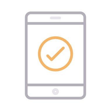 test edilmiş mobil renk ince çizgi vektör simgesi 