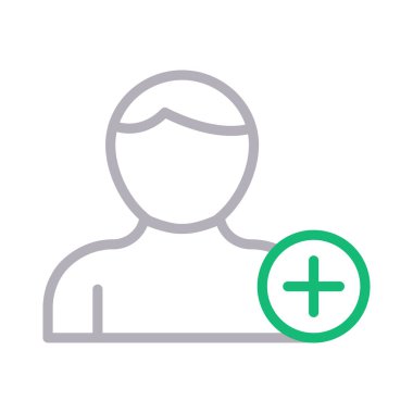 profil rengi ince çizgi vektör simgesi ekleme 