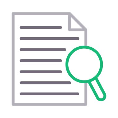 arama dosyası renk ince çizgi vektör simgesi 