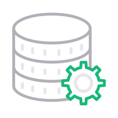 veritabanı ayar renk ince çizgi vektör simgesi 