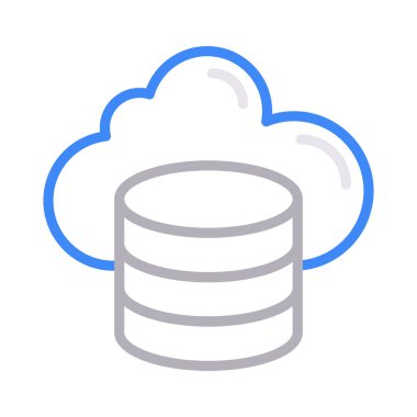 bulut sunucu renk ince çizgi vektör simgesi 