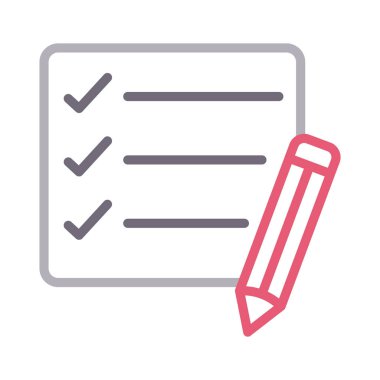 denetim listesi renk ince çizgi vektör simgesi düzenle 