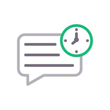 sohbet süresi renk ince çizgi vektör simgesi 