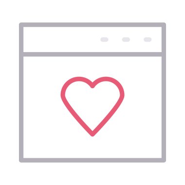 favori web sayfası renk ince çizgi vektör simgesi 