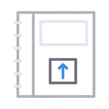 yükleme notebook renk ince çizgi vektör simgesi 