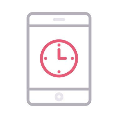 mobil son tarih renk ince çizgi vektör simgesi 