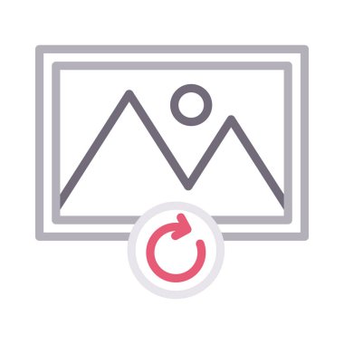 fotoğraf rengi ince çizgi vektör simgesini yeniden yükleyin 