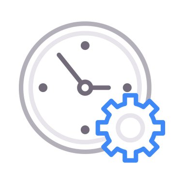 saat ayar renk ince çizgi vektör simgesi 