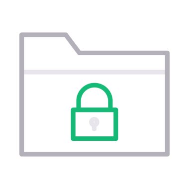 güvenli klasör rengi ince çizgi vektör simgesi 