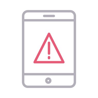 uyarı mobil renk ince çizgi vektör simgesi