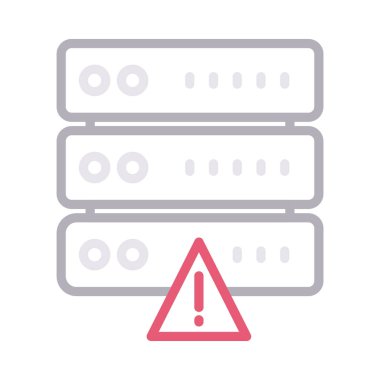 hata sunucu renk ince çizgi vektör simgesi