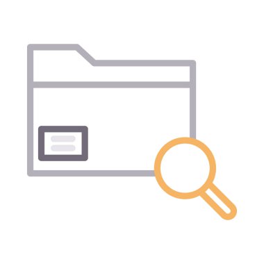 arama klasörü renk ince çizgi vektör simgesi