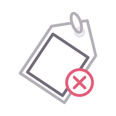 etiket rengi ince çizgi vektör simgesini iptal etme