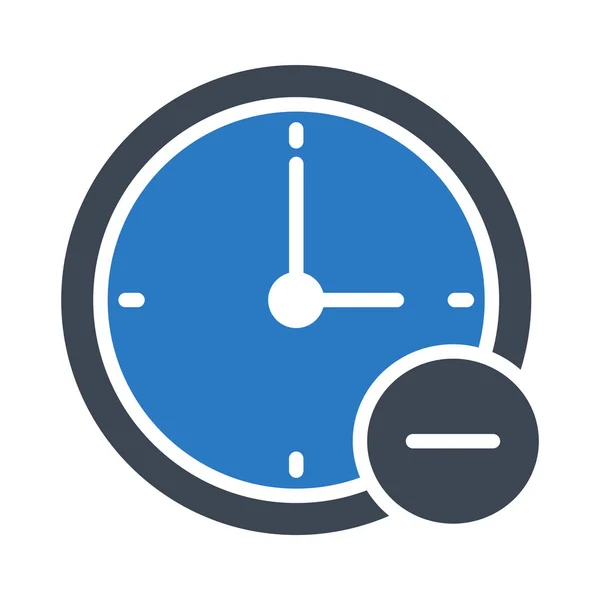 Eliminar Icono Vector Color Glifo Reloj — Vector de stock