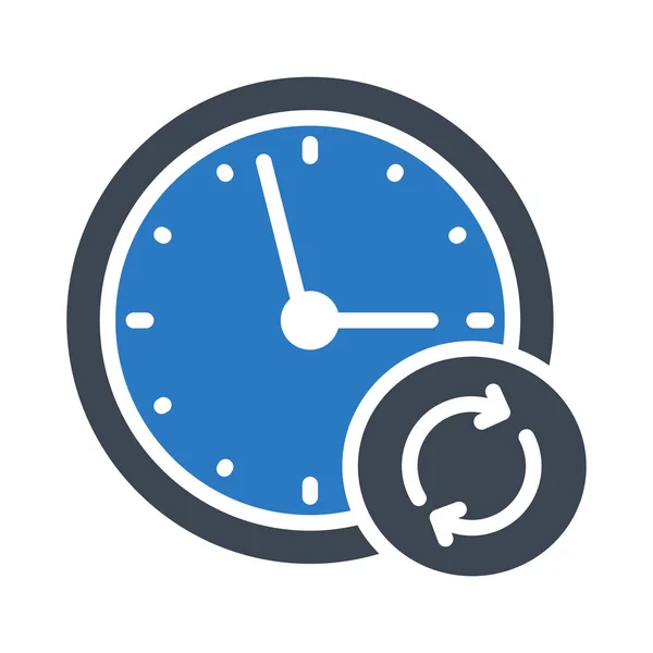 Refresh Clock Glyph Color Vector Icon — стоковый вектор