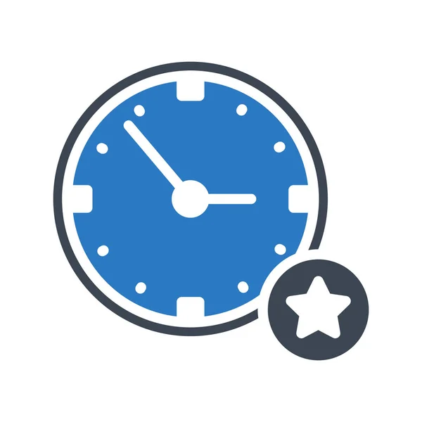 Favorite Clock Glyph Color Vector Icon — Stock Vector