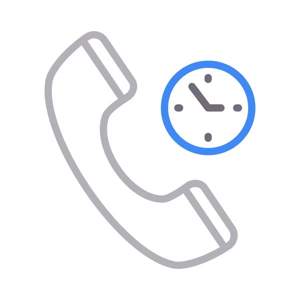 Call Duration Color Thin Line Vector Icon — Stock Vector