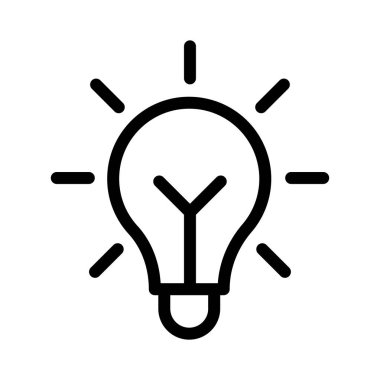 Ampul İnce Çizgi Vektörü Simgesi