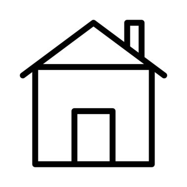 Ev İnce Satır Vektörü Simgesi