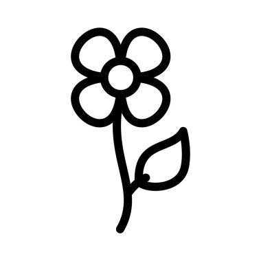 çiçek ince çizgi vektör simgesi