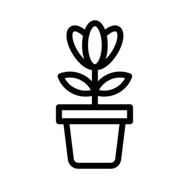 bitki ince çizgi vektör simgesi