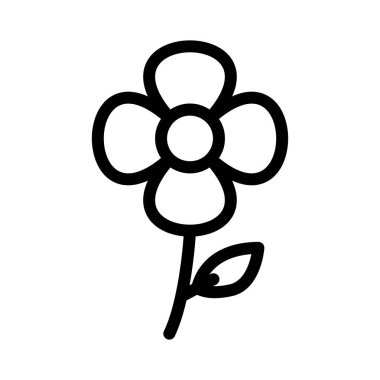 çiçek ince çizgi vektör simgesi