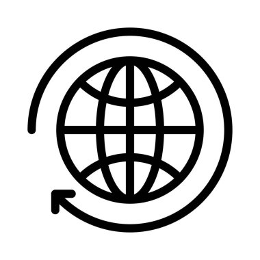 küresel ince çizgi vektör simgesini yeniden yükleme