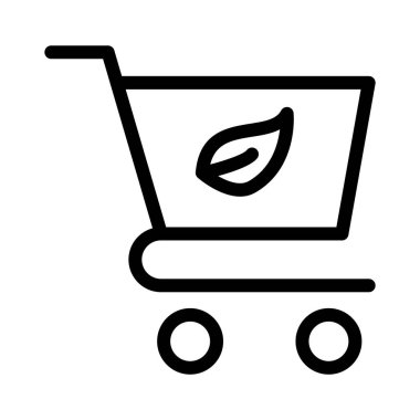 yeşil sepeti ince çizgi vektör simgesi