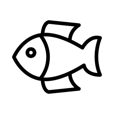 balık ince çizgi vektör simgesi