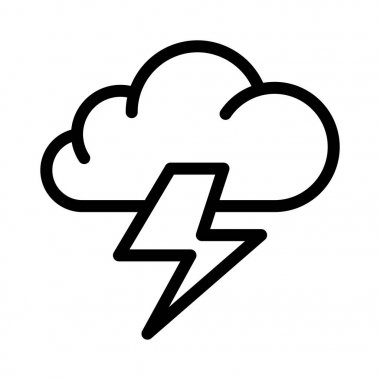 gök gürültüsü ince çizgi vektör simgesi