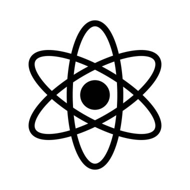 atom glyph düz vektör simgesi