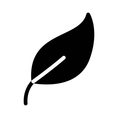 yaprak glyph düz vektör simgesi