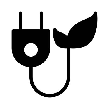 yaprak adaptörü glyph düz vektör simgesi