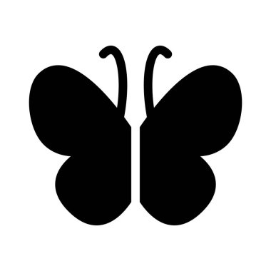 kelebek glyph düz vektör simgesi
