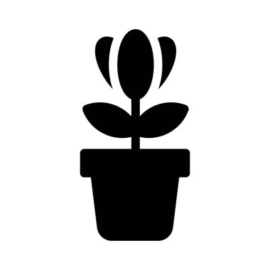 bitki glyph düz vektör simgesi